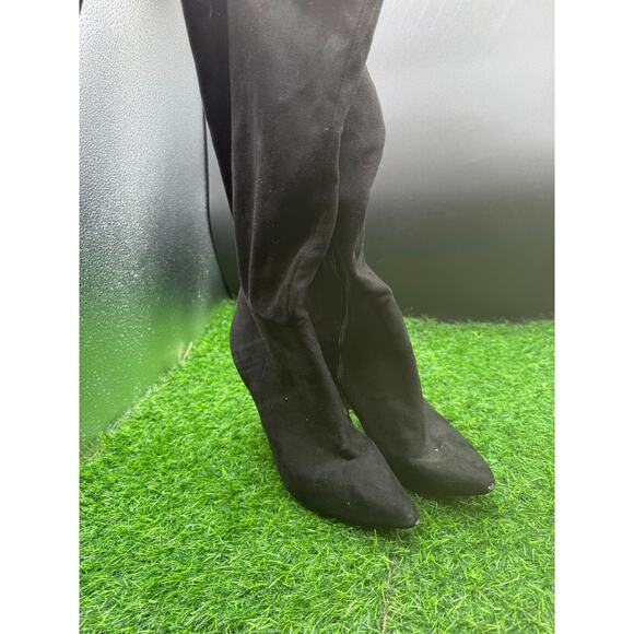 Charolette Russe- Black- Suede- Over the Knee Heeled Boots - Size 8W - Picture 5 of 9